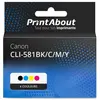 PrintAbout huismerk Inktcartridge CLI-581BK/C/M/Y 4-kleuren Multipack ...