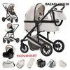 BAZARLAND30.Poussette 3 en 1 Avec Siège Auto Portable Ressorts Absorba...
