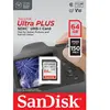 Carte mémoire SD SanDisk Ultra Plus SDXC 64 Go 150 MB/s Gris et Rouge