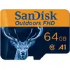 SanDisk Carte MicroSDHC UHS-I FHD " Outdoors " + adaptateur 64 Go