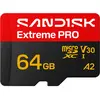 Carte microSDXC SANDISK Extreme PRO 64 Go, UHS-I + adaptateur SD