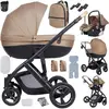 BAZARLAND30 Poussette 3 en 1 bébé avec nacelle pliable roues tout-terr...