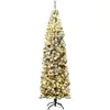 Sapin de Noël LED Artificiel 225CM COSTWAY-350 Lumières Blanc Chaud-Ai...