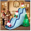 GOPLUS Décoration de Noël Gonflable en Forme de Toboggan avec 3 Mignon...