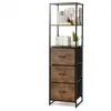 GOPLUS Étagère de rangement cadre en métal marron 39 x 38 x 25,5 cm