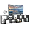 GOPLUS Meuble tv moderne combination libre 3 pièces noir 135x30x43cm