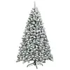 GOPLUS Sapin de noël Enneigé Artificiel avec lumière LED H180cm