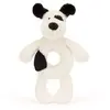 Jellycat Hochet Bashful Chien noir et crème (18 cm)