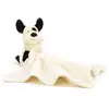 Doudou plat Bashful Chien noir et crème (34 cm)