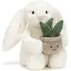 Peluche Lapin Cream avec plante (31 cm)