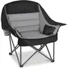 CostwayChaise de Camping Pliante Chaise avec Cadre en Métal Assise Rem...