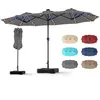 CostwayDouble Parasol Rectangulaire Exterieur avec Manivelle et Ventil...