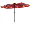 CostwayDouble Parasol Rectangulaire Exterieur avec Manivelle et Ventil...