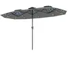 CostwayDouble Parasol Rectangulaire Exterieur avec Manivelle et Ventil...