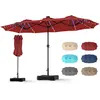 CostwayDouble Parasol Rectangulaire Exterieur avec Manivelle et Ventil...