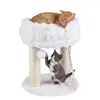 CostwayArbre a Chat 2 Niveaux en Peluche Douce Petit Arbre à Chat avec...