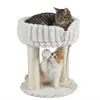 CostwayArbre a Chat 2 Niveaux en Peluche Douce Petit Arbre à Chat avec...