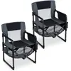 CostwayLot de 2 Chaises Pliante Camping avec Porte-gobelet Poche Latérale Ouvre-bouteille Chaise de Plage Légère Portable Charge 150 kg Noir