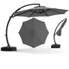 Costway330 cm Parasol de Jardin avec Pied Parasol Déporté Cantilever a...