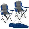 CostwayLot de 2 Chaise Pliante Camping Fauteuil Pliable d'Extérieur av...