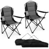 CostwayLot de 2 Chaise Pliante Camping Fauteuil Pliable d'Extérieur av...