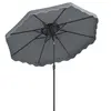 CostwayParasol de 300 x 260 CM Protection Solaire avec Hauteur Réglabl...