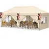 CostwayTonnelle de Jardin Exterieur 3x6m Tente de Réception avec 4 Par...