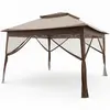 CostwayTonnelle de Jardin 330 x 330 cm avec Double Toit et 4 Moustiqua...