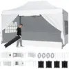 CostwayTonnelle Pop Up 4,3x2,9m avec 4 Parois Latérales Amovibles Barn...
