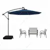 CostwayParasol Déporté 3m LED Solaire Imperméable Bleu + Salon de Jard...