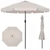 CostwayParasol de Jardin Grand Parasol Bord Festonné avec Inclinaison ...