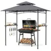 CostwayTonnelle de Barbecue Abri Barbecue avec Double Toit Imperméable...