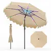 CostwayParasol de Jardin Exterieur Lumineux 2,7M Parasol Inclinable 30...
