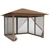 CostwayTonnelle Pliante 3x3M Imperméable à Fermeture Éclair Tonnelle d...