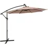 CostwayParasol Déporté Solaire de 300 cm 40 Perles de Lampe Panneau So...