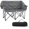 CostwayChaise de Camping à 2 Places Chaise de Jardin Pliante avec Pied...