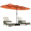 CostwayParasol de Terrasse Double Face de 400 cm avec Lampes Solaires ...