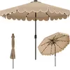 CostwayParasol de Patio de 3 M avec 24 Lumières LED Réglage de l'Incli...