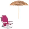 Costway1 Chaise de Camping Portable avec Dossier Réglable Rose + Paras...