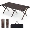 CostwayTable de Camping Pliante en Bois Table de Pique-nique 4-6 Perso...