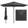 CostwayParasol Droit Rectangulaire 300 x 300 CM Parasol de Terrasse avec Structure Métallique Mât Démontable Sangles Sans Base Gris