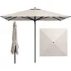 CostwayParasol Droit Rectangulaire 300 x 300 CM Parasol de Terrasse avec Structure Métallique Mât Démontable Sangles Sans Base Beige