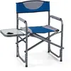 CostwayChaise de Camping Pliante Chaise Extérieure avec Table d’Appoin...