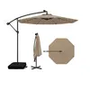 CostwayParasol Déporté 3,5x3,5M 40 LED Solaire avec 2 Sacs de Sable Pr...