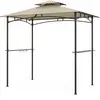 CostwayGazebo de Gril 242 x 150 cm Canopée Extérieur à Deux Niveaux av...