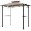 CostwayGazebo de Gril 242 x 150 cm Canopée Extérieur à Deux Niveaux av...