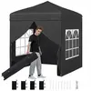CostwayTonnelle de Jardin Pop Up Tente Pliable avec 4 Côtés Sac de Sab...
