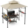 CostwayTonnelle pour Barbecue 242 x 153 CM 2 Etagères Latérales Panier...