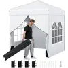 CostwayTonnelle de Jardin Pop Up Tente Pliable avec 4 Côtés Sac de Sab...