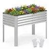 CostwayJardiniere sur Pieds 118x60x78CM Potager Surélevé en Métal Galv...